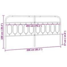 Vidaxl Kovové čelo postele biele 200 cm