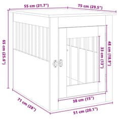 Petromila vidaXL Nábytková prepravka pre psa dub sonoma 55x75x65 cm kompoz.drevo