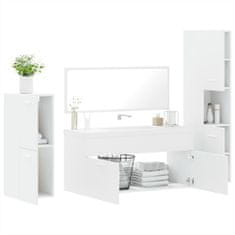 Vidaxl 4-dielna sada kúpeľňového nábytku biela kompozitné drevo