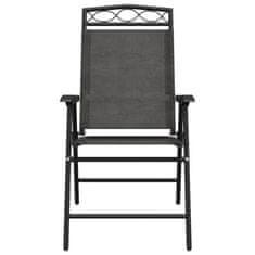 Petromila vidaXL Skladacie záhradné stoličky 2 ks melanž sivé oceľ a textilén