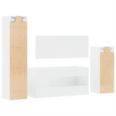 Vidaxl 4-dielna sada kúpeľňového nábytku biela kompozitné drevo