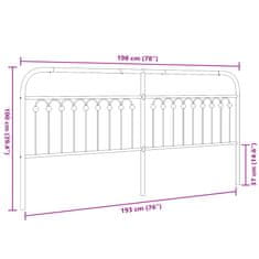Vidaxl Kovové čelo postele čierne 193 cm