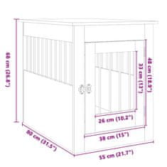 Petromila vidaXL Nábytková prepravka pre psa dub sonoma 55x80x68 cm kompoz.drevo