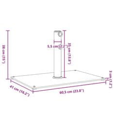 Vidaxl Stojan na slnečník pre Ø32/38/48 mm tyče 15 kg obdĺžnikový