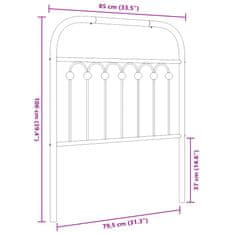 Vidaxl Kovové čelo postele biele 80 cm