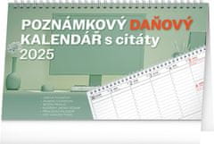 NOTIQUE Stolový kalendár Poznámkový daňový s citátmi 2025, 25 x 14,5 cm