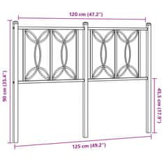 Vidaxl Kovové čelo postele biele 120 cm