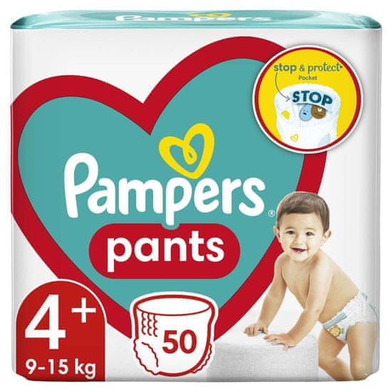 Pampers Active Baby-Dry Pants Nohavičky plienkové jednorazové 4+ (9-15 kg) 50 ks - JUMBO PACK