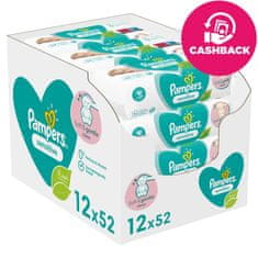 Pampers 12x Sensitive Obrúsky vlhčené 52 ks