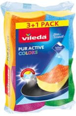 VILEDA Hubka PUR active Colors stredná (3+1ks) 159926