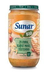 Sunar BIO príkrm zelenina, kuracie mäso, cestoviny 12m+, 235 g