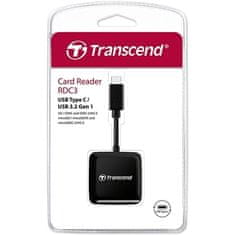 Transcend Čítačka pamäťových kariet RDC3 USB-C/ SDHC, SDXC (UHS-I), microSDHC, microSDXC (UHS-I) - černá