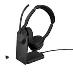 Jabra Evolve2 55/Stereo/ANC/USB-C/BT-USB/Bezdrôt/MS/Stand/Čierna