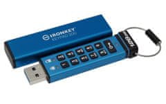 Kingston IronKey Keypad 200/128GB/USB 3.2/USB-A/Modrá