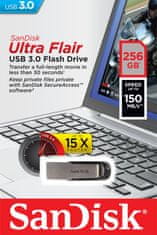 SanDisk Ultra Flair/256GB/USB 3.0/USB-A/Čierna