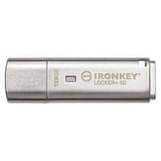 Kingston IronKey Locker+ 50/128GB/USB 3.1/USB-A/Strieborná