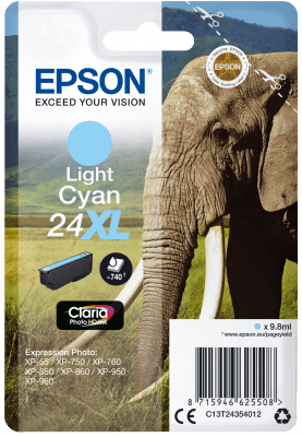 Epson Singlepack Light Cyan 24XL Claria Photo Ink C13T24354012