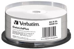 VERBATIM BD-R DL DataLifePlus 50 GB, 6x, printable, spindle 25 ks