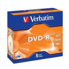 VERBATIM Médium DVD-R 4,7 GB 16x box 5ks