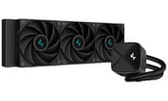 DEEPCOOL vodný chladič LS720S Zero Dark / 3x120 mm fan / Intel aj AMD / komplet čierny