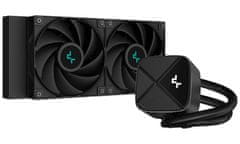 DEEPCOOL vodný chladič LS520S Zero Dark / 2x120 mm fan / Intel aj AMD / komplet čierny