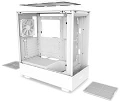 NZXT skriňa H5 Flow edition / 2x120 mm fan / USB 3.0 / USB-C 3.1 / priehľadná bočnica / mesh panel / biela