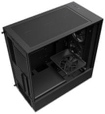 NZXT skriňa H5 Elite edition / 3x120 mm (2xRGB) fan / USB 3.0 / USB-C 3.1 / priehľadná bočnica aj predný panel / čierna