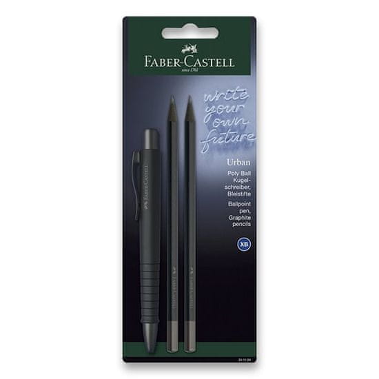 Faber-Castell Guľôčkové pero Poly Ball Urban Black sada, 3 ks