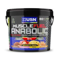 USN Muscle Fuel 4000 g variety pack (čokoláda, jahoda, banán a arašidy s karamelom)