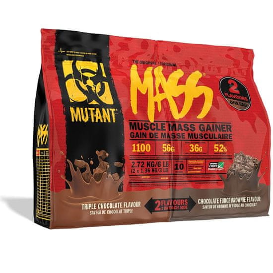 Mutant Mutant Mass Gainer Dual 2720 g triple chocolate/chocolate fudge brownie