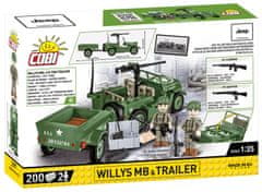 Cobi 2297 II WW Willys MB s prívesom D-DAY, 1:35, 200 k, 2 f