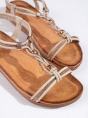 Amiatex Dámske sandále 108960 + Nadkolienky Gatta Calzino Strech, odtiene hnedej a béžovej, 40