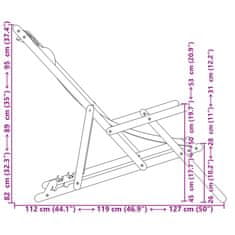Petromila vidaXL Skladacie plážové kreslá 2 ks listové látka a masívne drevo