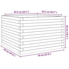 Vidaxl Záhradný kvetináč voskovohnedý 70x70x46 cm masívna borovica