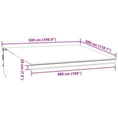 Petromila vidaXL Automaticky zaťahovacia markíza s LED hnedá 500x300 cm