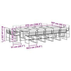 Petromila vidaXL 15-dielna záhradná jedálenská súprava s vankúšmi biela textilén