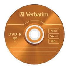 VERBATIM DVD-R 4,7 GB (120 min) 16x farebný slim box, 5ks/pack