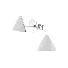 JesiDesign Strieborné náušnice napichovacie Trojuholníky ploché matné