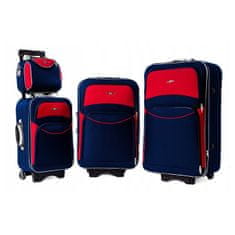 Rogal Červeno-modrá sada 4 cestovných kufrov "Standard" - veľ. S, M, L, XL