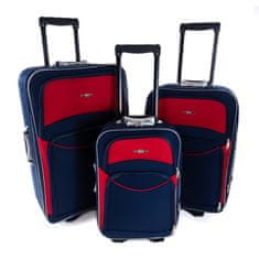 Rogal Set 3 červeno-modrých cestovných kufrov "Standard" - M, L, XL