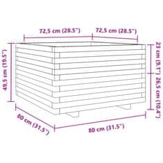 Vidaxl Záhradný kvetináč 80x80x49,5 cm impregnovaná borovica