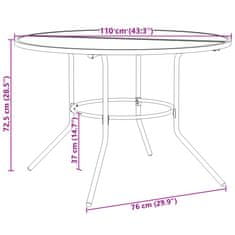 Petromila vidaXL Stôl na terasu okrúhly antracitový Ø110x72,5 cm práškovaná oceľ