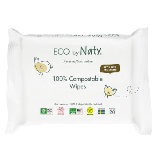 ECO by Naty Obrúsky vlhčené cestovné neparfémované Sensitive Eco 20 ks