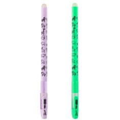 EASY Kids WAY Gumovacie guľôčkové pero, modrá náplň, 0,5 mm, 24 ks v balení, fialovo-zelené