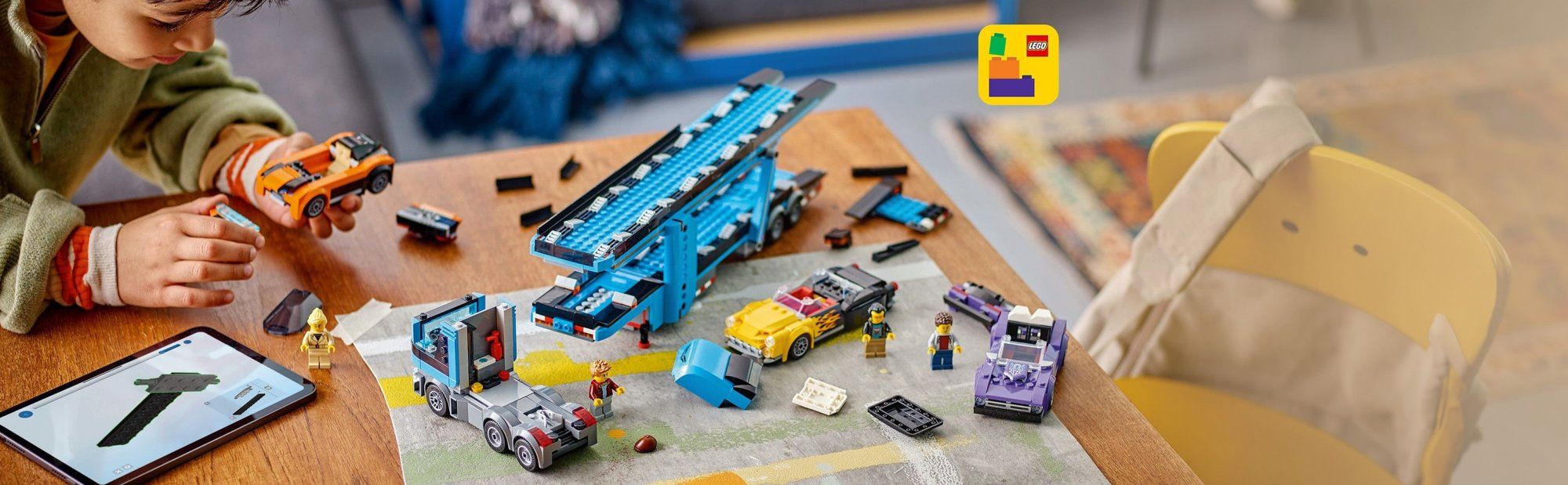 LEGO City 60408 Kamión na prepravu áut so športiakmi