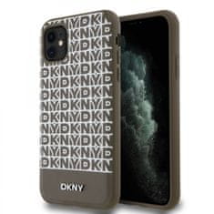 DKNY Zadný kryt PC/TPU Repeat Pattern Tonal Stripe Magsafe pre iPhone 11 Brown