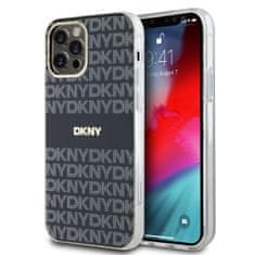 DKNY Zadný kryt PC/TPU Repeat Pattern Tonal Stripe Magsafe pre iPhone 12/12 Pro Black