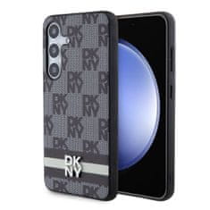 DKNY Zadný kryt PU Leather Checkered Pattern and Stripe pre Samsung Galaxy S24+ Black