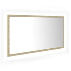 Vidaxl LED kúpeľňové zrkadlo dubu sonoma 90x8,5x37 cm, akryl