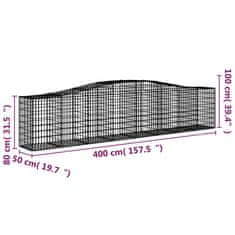 Vidaxl Oblúkové gabionové koše 10 ks 400x50x80/100 cm pozinkov. železo